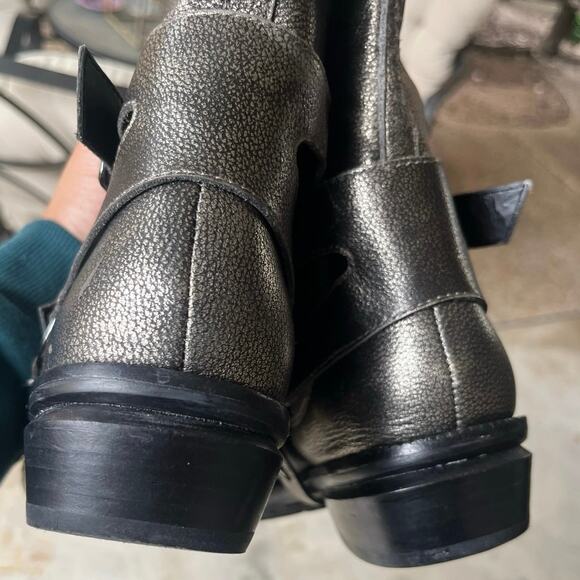 Nordstrom Women's Metallic Leather Harness Riding boots Sz 7.5 - Picture 6 of 8